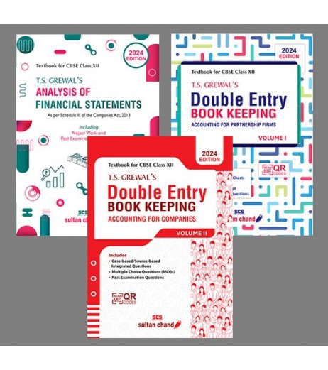 T S Grewals Accounting books for CBSE Class 12 Set Of 3 Books | 2024 Edition